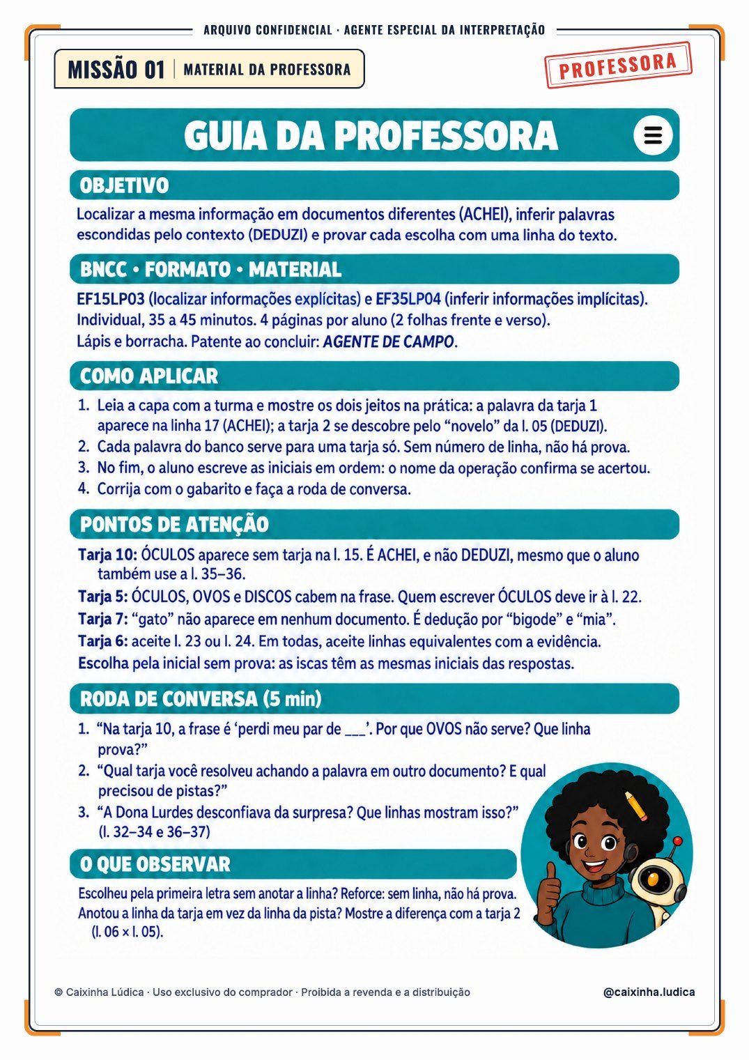 Guia da Professora do caso Arquivo Censurado